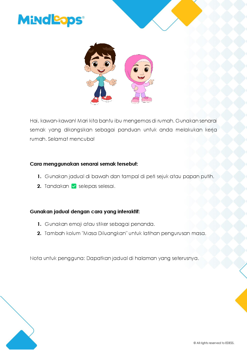 Jadual Membersih Rumah
